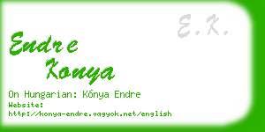 endre konya business card